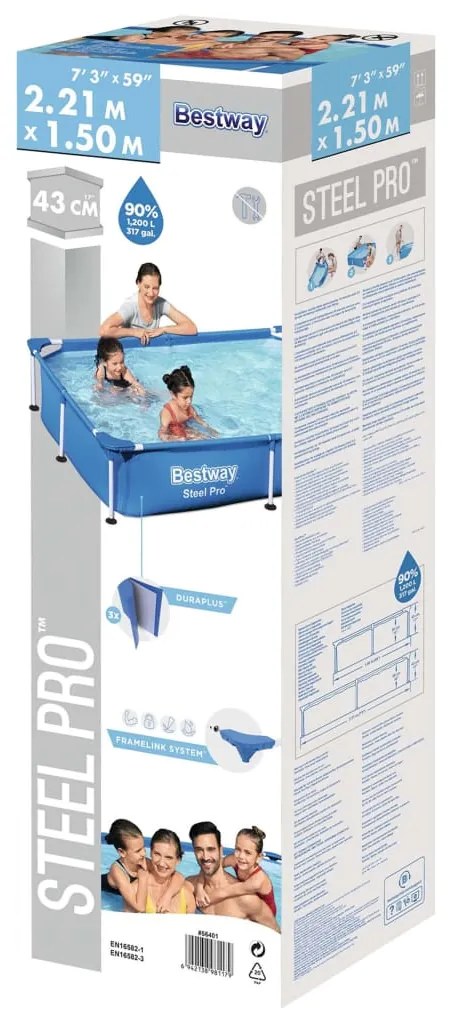 Bestway Piscina Steel Pro 221x150x43 cm