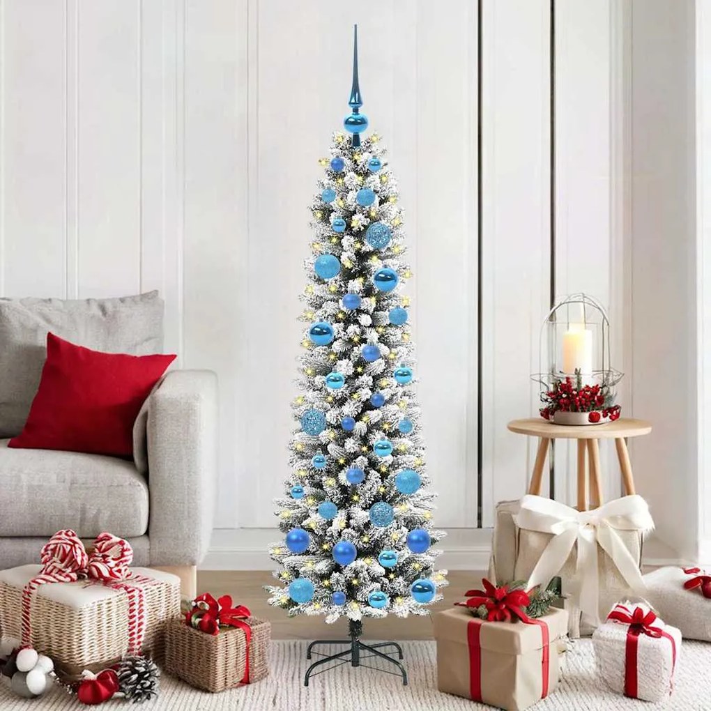 vidaXL Árvore de Natal Artificial com 150 LEDs Verde e branco 150 cm
