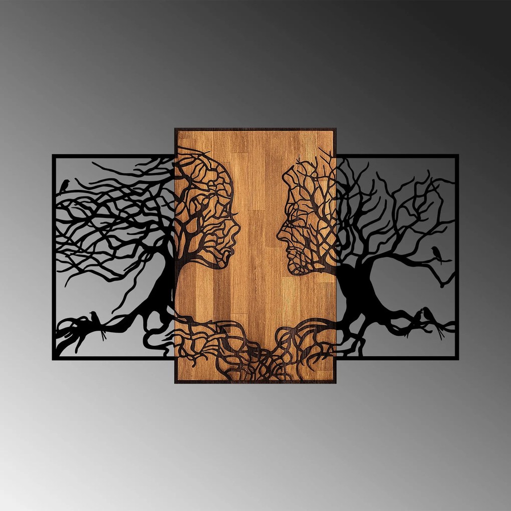 Acessório Decorativo de Parede Tree Love – Preto e Noz – 125 x 3 x 79