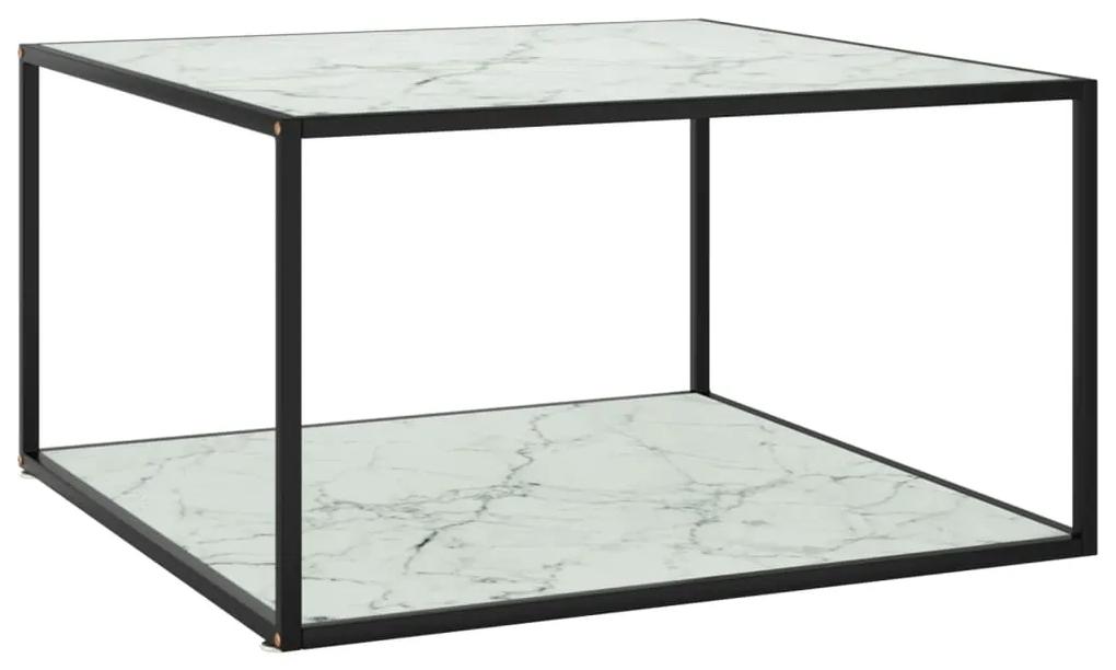 322913 vidaXL Mesa de centro 90x90x50 cm preto com vidro marmorizado branco