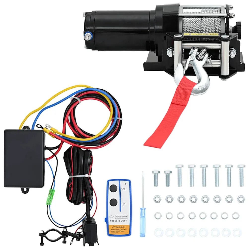 Guincho de cabo bloco de polia 12V com sem fio controle e placa 1360kg
