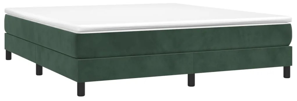 Estrutura de cama sem colchão 160x200 cm veludo verde-escuro