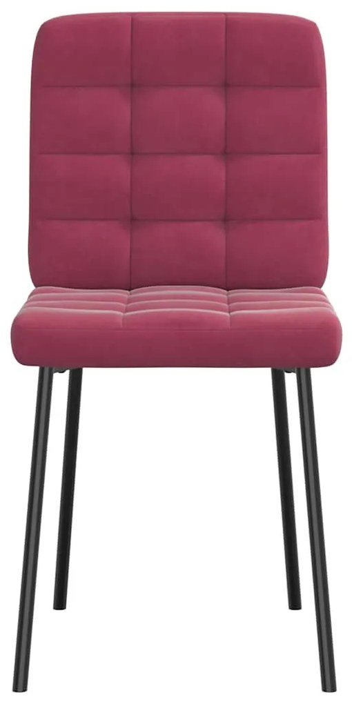 Cadeiras de jantar 4 pcs veludo vermelho tinto