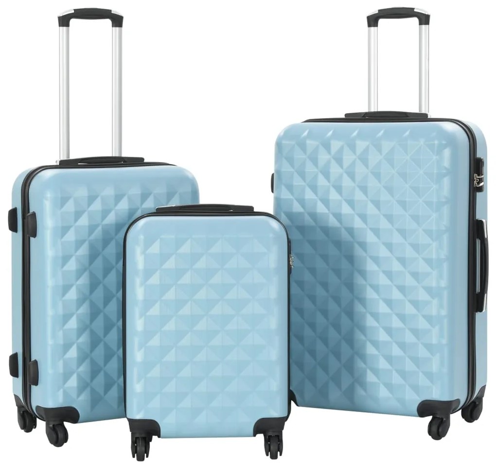 vidaXL Conjunto de tróleis estojo rígido 3 pcs ABS azul