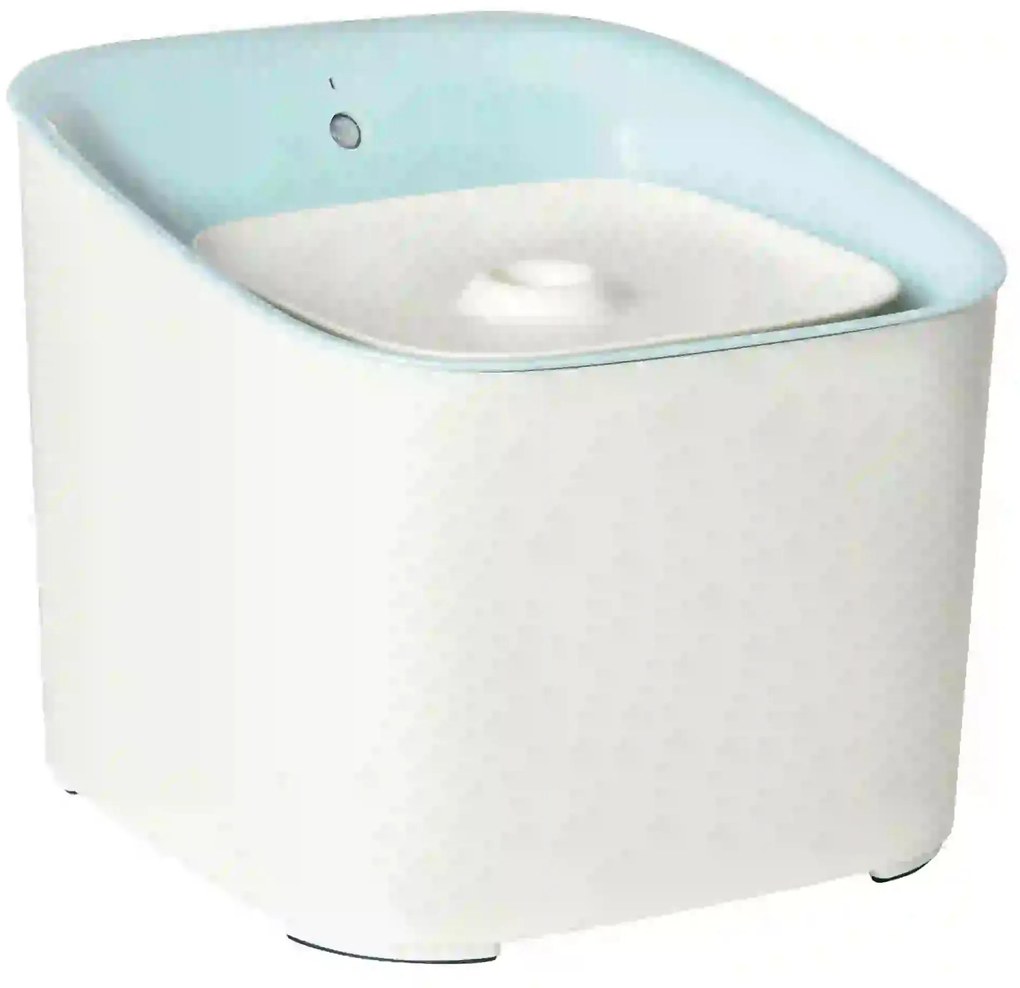 PawHut Dispensador de Água para Gatos 3L Fonte de Água Automática para Cães e Gatos com Sensor Infravermelho 3 Modos e Luz Indicadora LED 21x20x18cm Branco e Azul