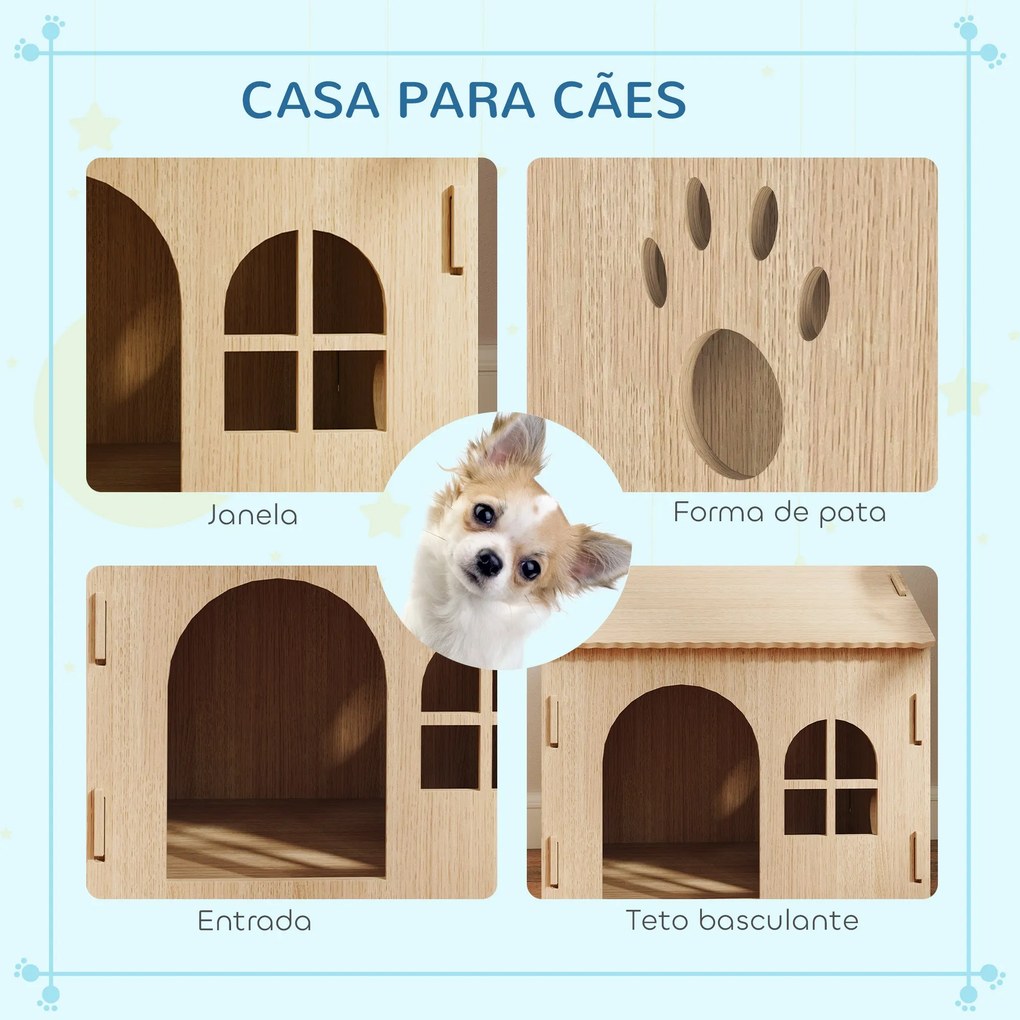 PawHut Casota para Cães Casa para Cães para Interior com Janelas Desen