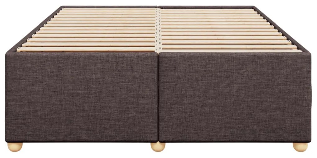 Estrutura de cama sem colchão 160x200 cm tecido castanho-escuro