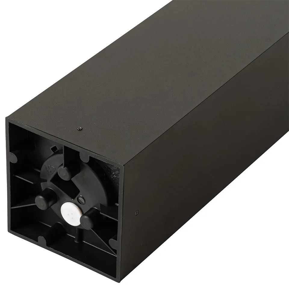 Candeeiro de pé para exterior preto com vidro fumê 80 cm IP44 - Charlois