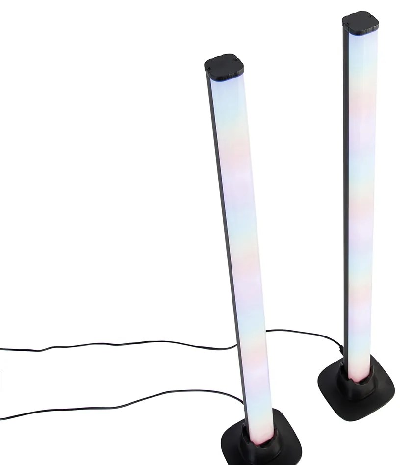 Candeeiro de mesa preto com LED, comando remoto e RGB - Arnold Moderno