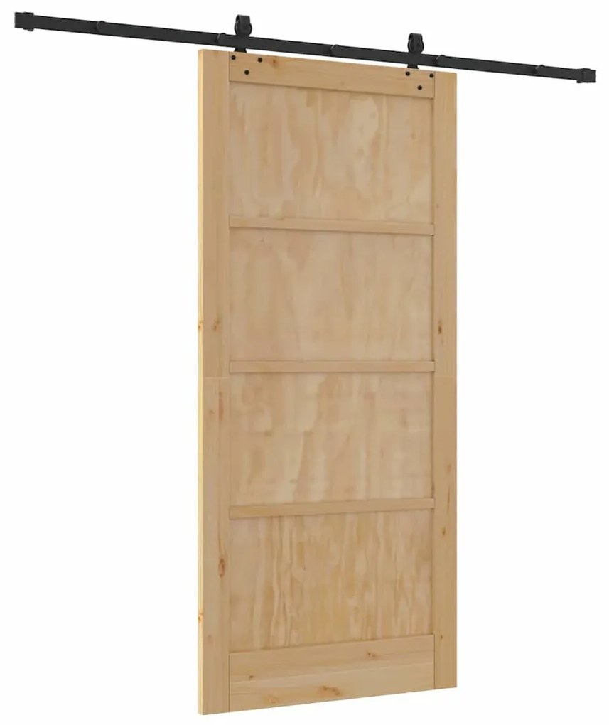 Porta Deslizante com Conjunto de Hardware "ORKDAL" Madeira Sólida de P