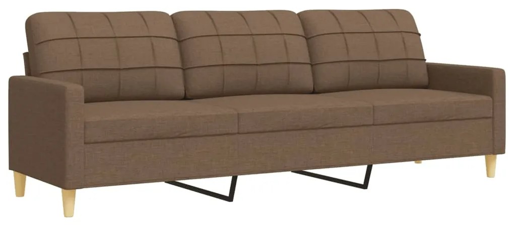 4 pcs conjunto de sofás c/ almofadas/apoio pés tecido castanho