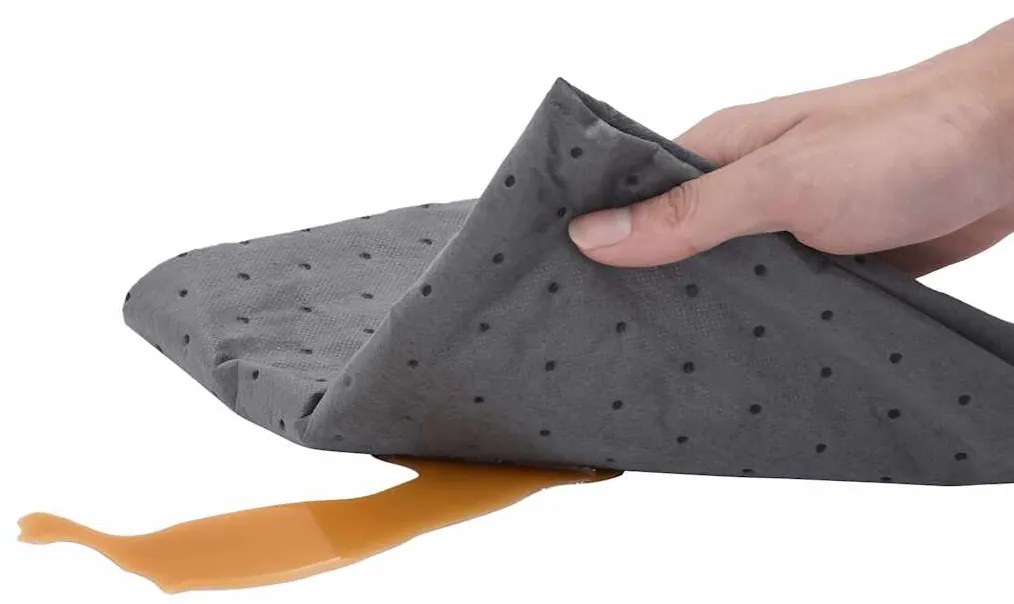 Almofadas absorventes de óleo 25 unid 40x50 cm cinzento