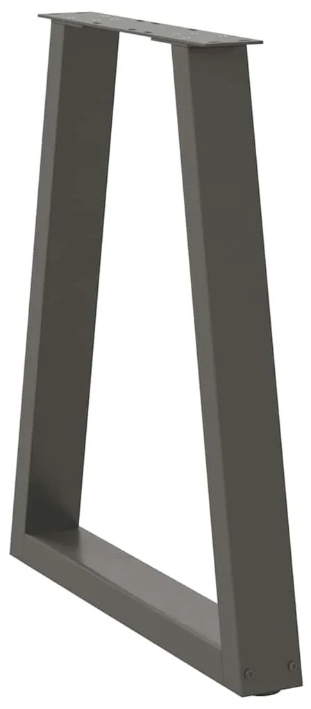 Pés para mesa de jantar em formato de V, 2 peças, antracite, 60x(72-73