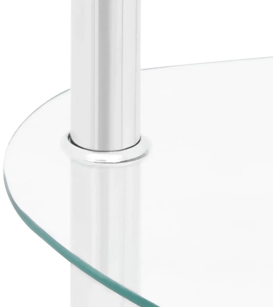 Mesa de apoio c/ duas prateleiras 38x38x50cm vidro transparente