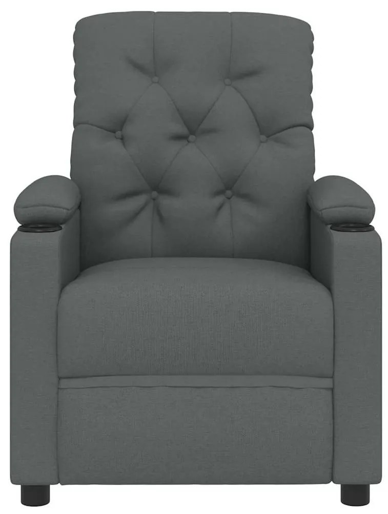 Poltrona de massagens tecido cinzento-escuro
