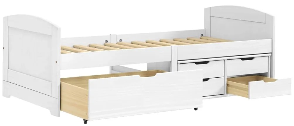 Sofá-cama com 5 gavetas 90x200 cm madeira de pinho maciça IRUN