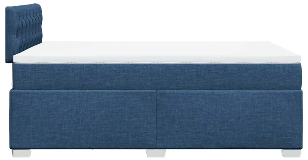 Cama com molas/colchão 120x200 cm tecido azul