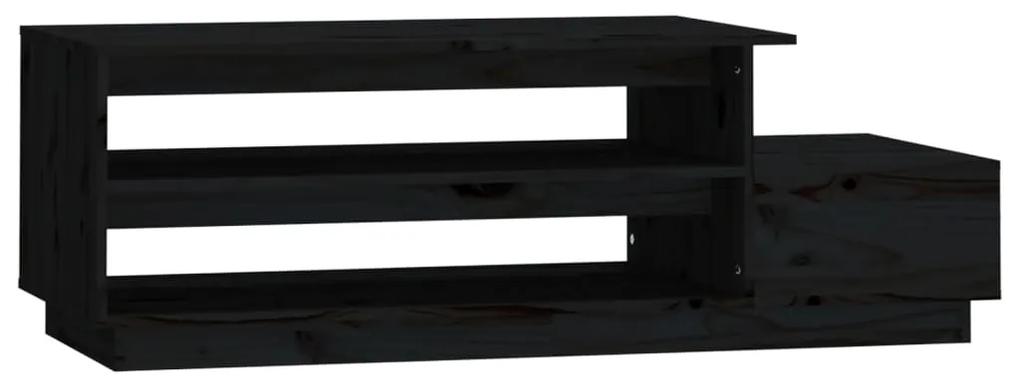 Mesa de centro 120x50x40,5 cm madeira de pinho maciça preto
