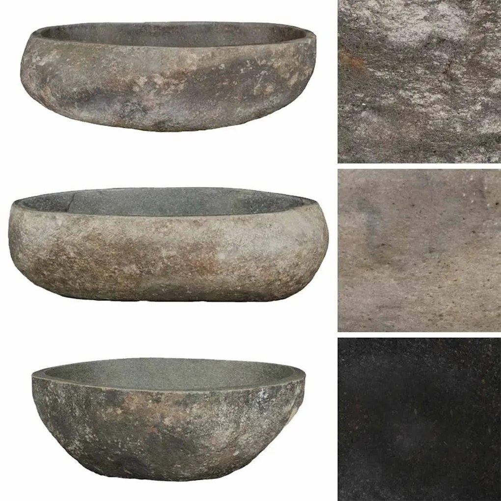 Lavatório de pedra do rio oval (45-53)x(34-41) cm