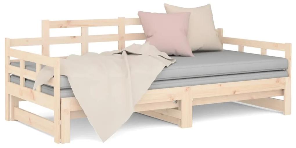 Estrutura sofá-cama de puxar 2x(80x200) cm pinho maciço
