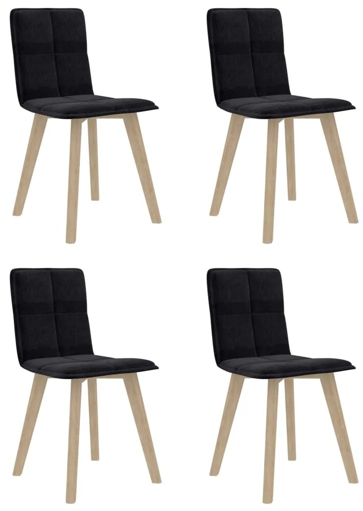 vidaXL Cadeiras de jantar 4 pcs tecido preto