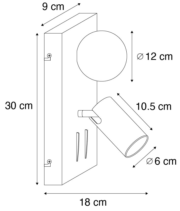 Candeeiro de Parede Moderno Latão 2-Luzes Inclinável - Lesly Moderno