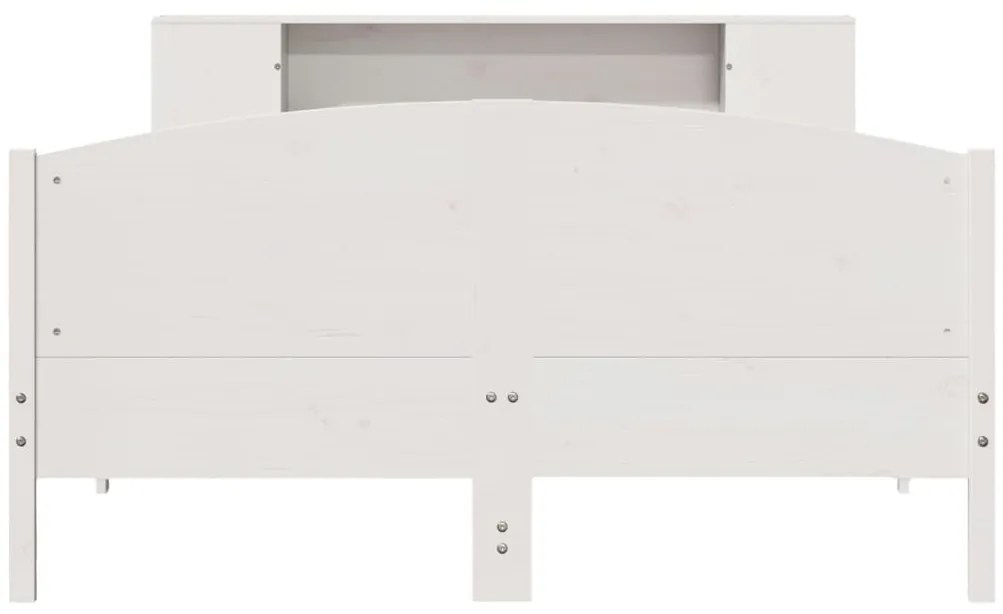 Cama com estante sem colchão 120x190 cm pinho maciço branco