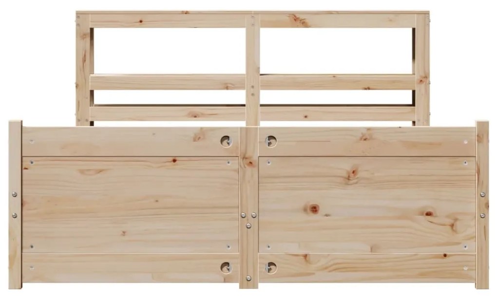 Estrutura de cama com cabeceira 120x200 cm pinho maciço