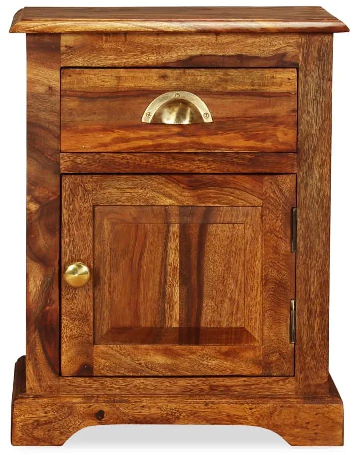 Mesa de cabeceira em madeira sólida de sheesham 40x30x50 cm