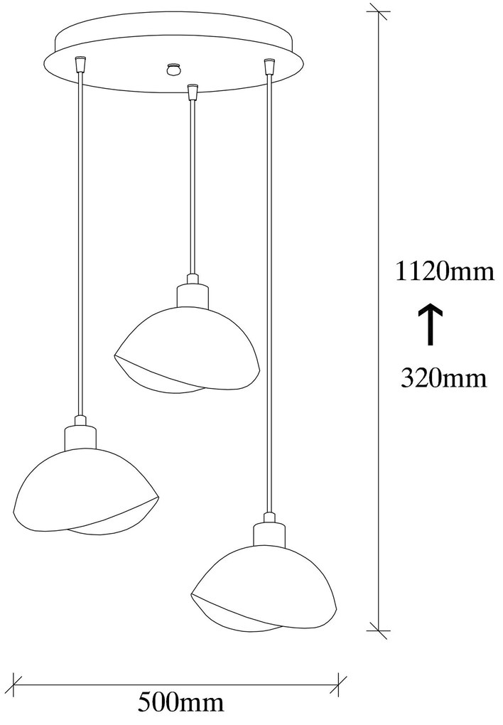 Candeeiro de Teto Sivani – Preto – 50 cm x 112 cm