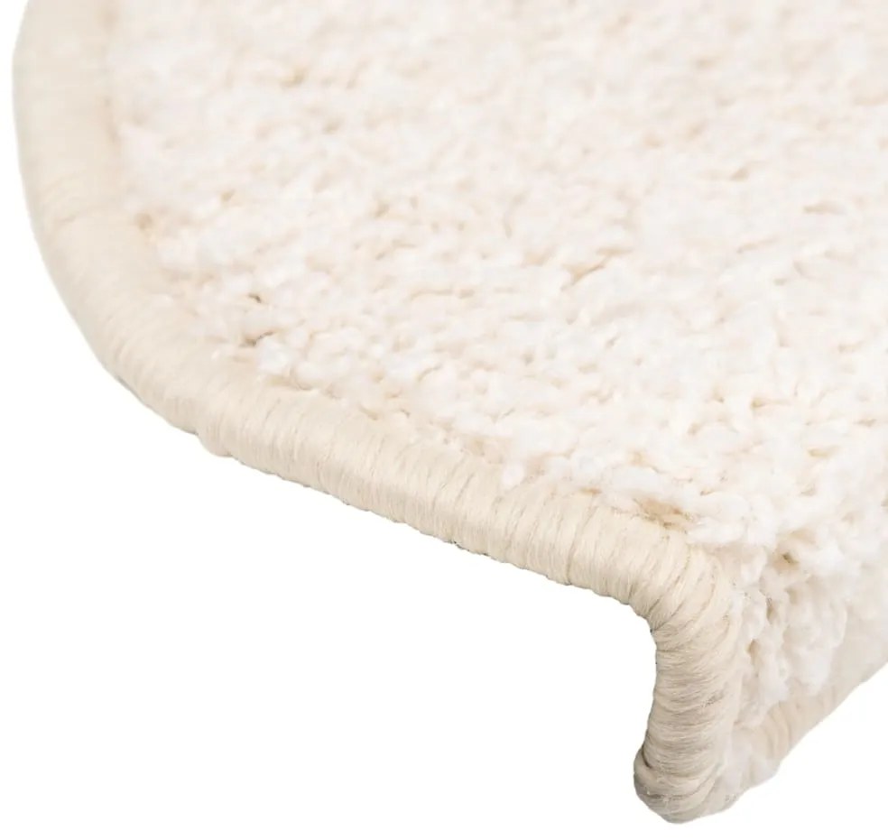 Tapetes de escada 15 pcs 65x21x4 cm branco