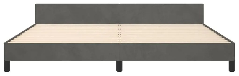 Estrutura de cama sem colchão 200x200 cm veludo cinzento-escuro