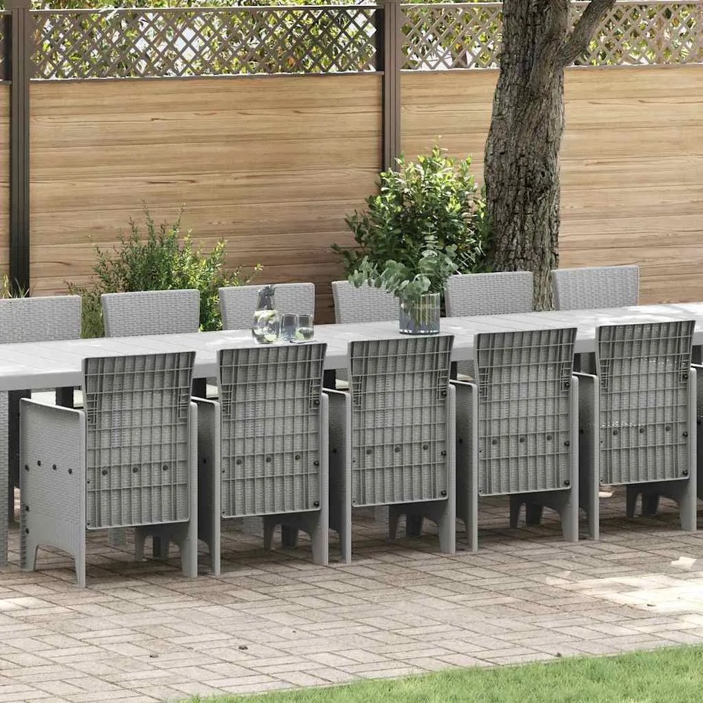 vidaXL Conjunto de Jantar para Jardim com Almofadas 17 pcs