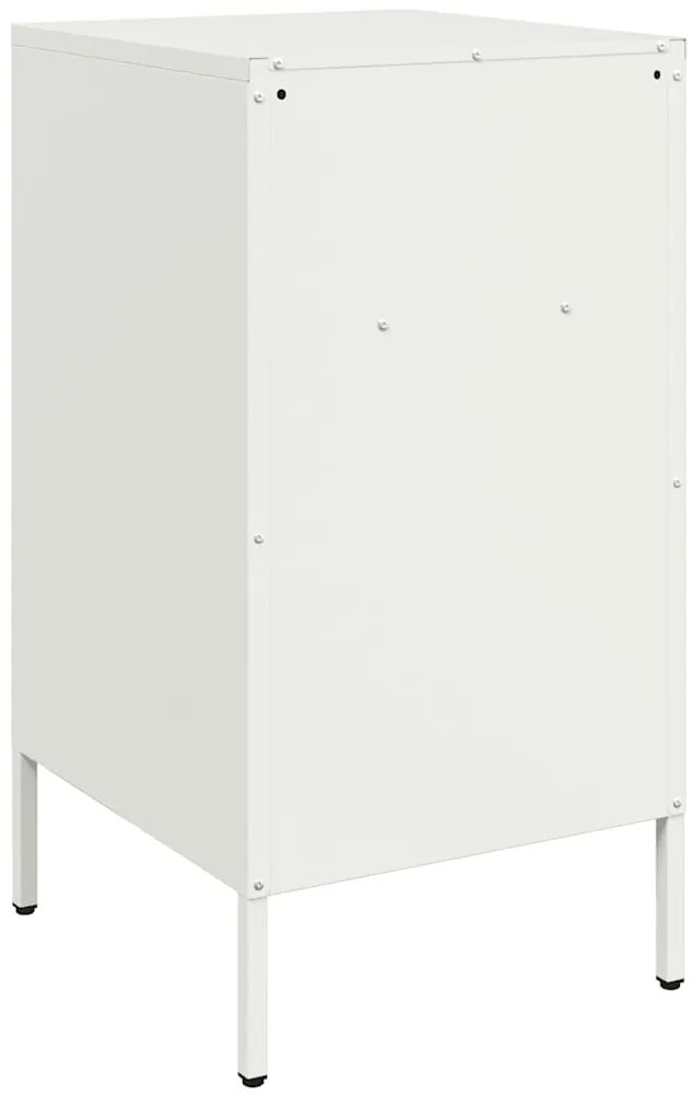Mesas de cabeceira 2 pcs 36x39x68 cm aço branco
