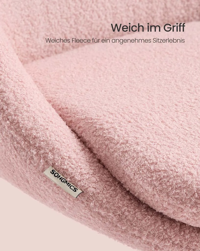 Cadeira para escritório em casa em velo 60 x 60 x (80-90) cm rosa pastel