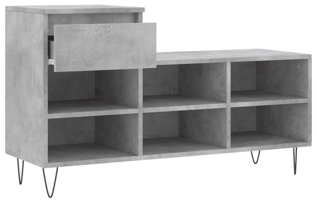 Sapateira 102x36x60 cm derivados de madeira cinzento cimento