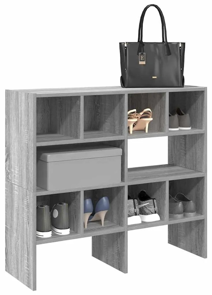 Sapateiras 2 pcs empilháveis 89,5x30x40 cm cinzento sonoma
