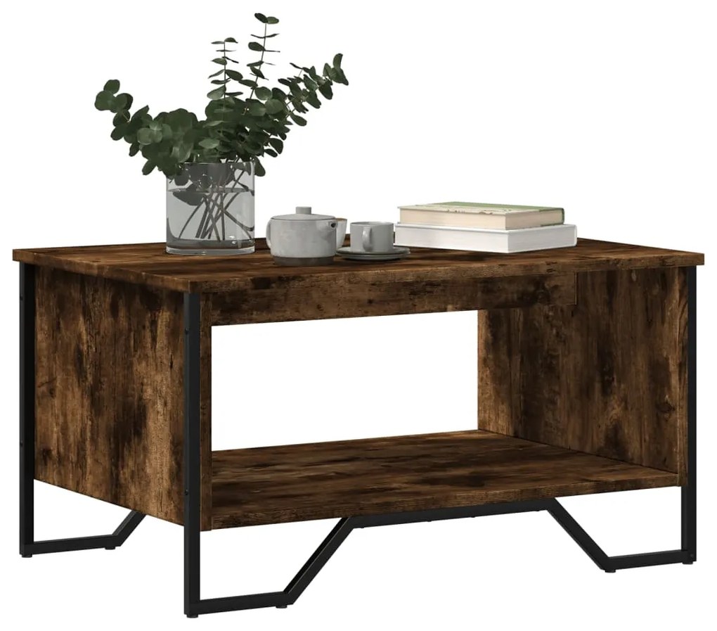 Mesa de centro 75x51x40 cm derivados de madeira carvalho fumado