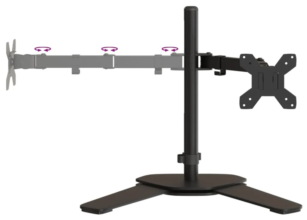 Suporte duplo para monitor VESA 75/100 mm aço preto