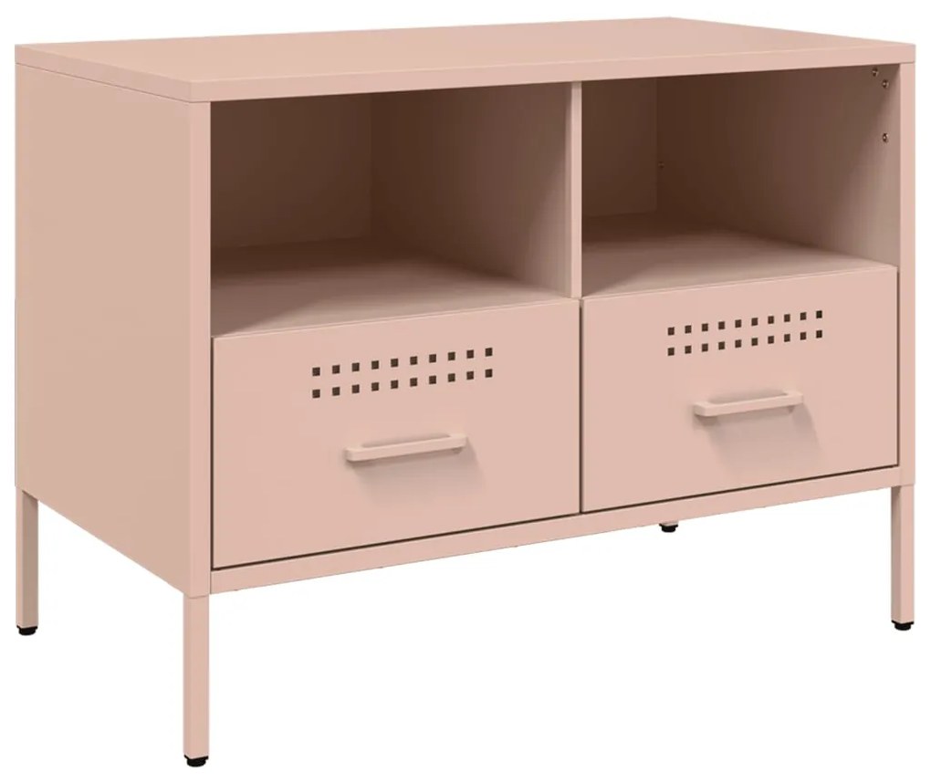 Móveis de TV 2 pcs 68x39x50,5 cm aço laminado a frio rosa