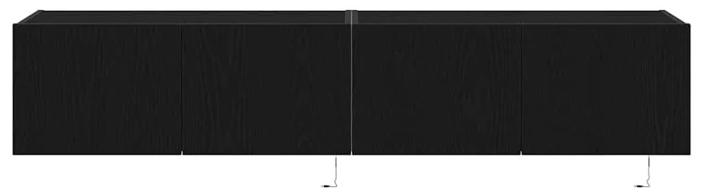Armários de TV vidaXL com luzes LED 2 pcs Preto Carvalho 80x35x31 cm