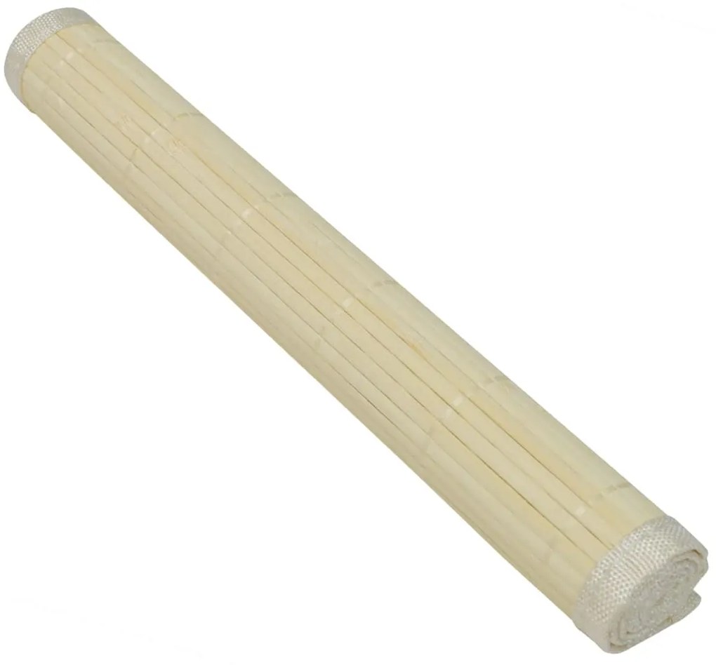 6 pcs individuais de mesa em bambu 30 x 45 cm natural