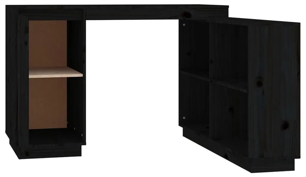 Secretária 110x50x75 cm madeira de pinho maciça preto