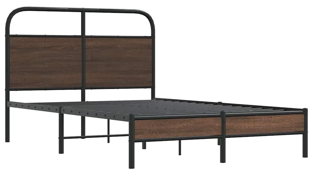 Estrutura cama s/ colchão derivados madeira carvalho castanho