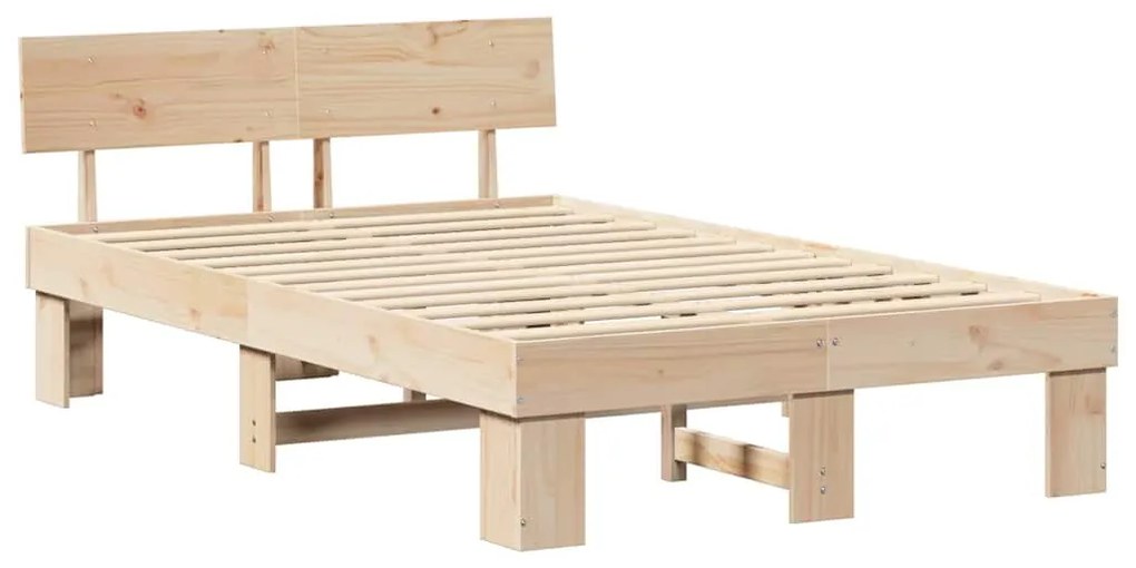 Estrutura da Cama com cabeceira Castanho 140 x 190 cm