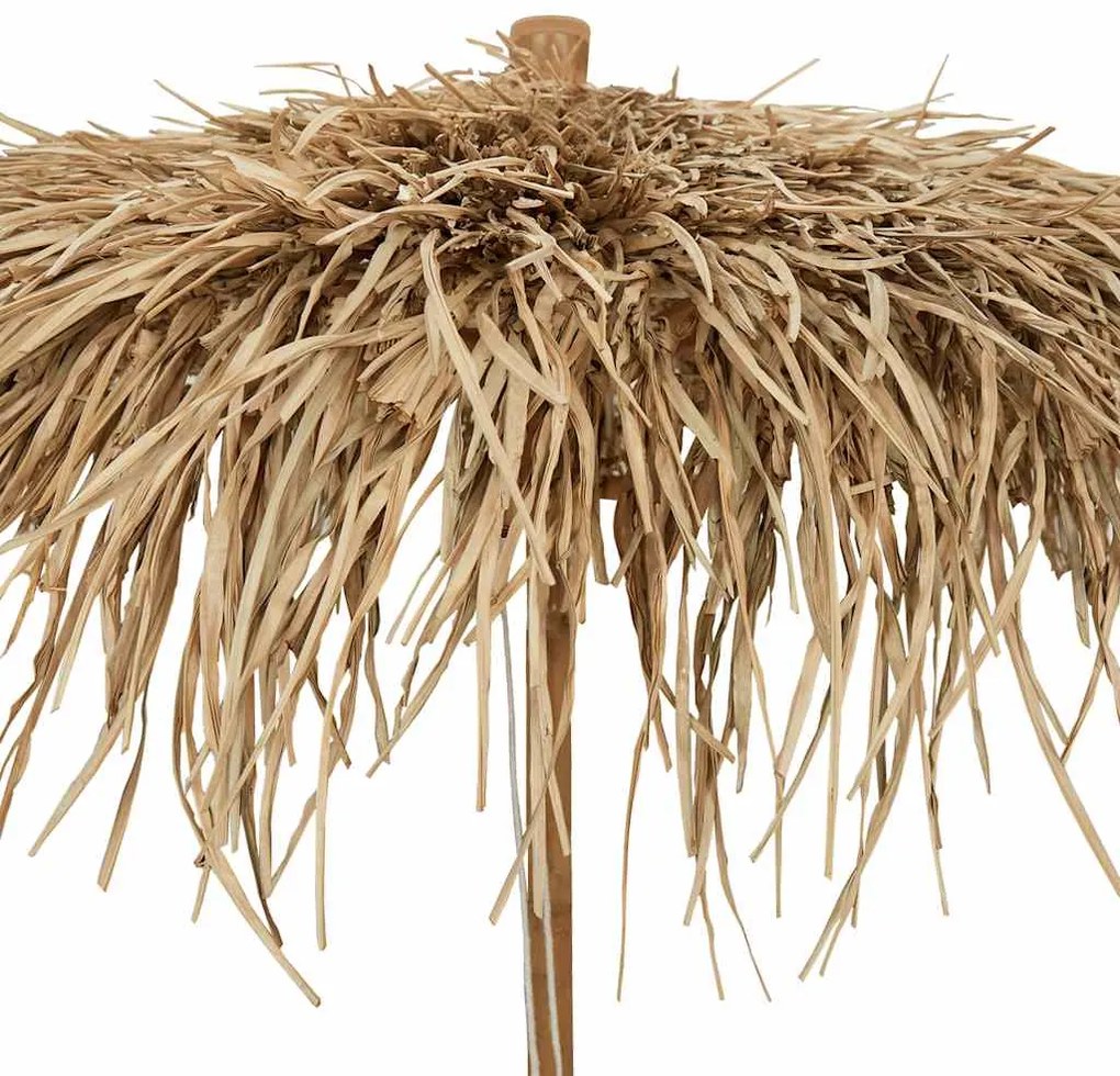 Guarda-chuva Tiki com dossel de folha de bananeira 240 cm Bambu