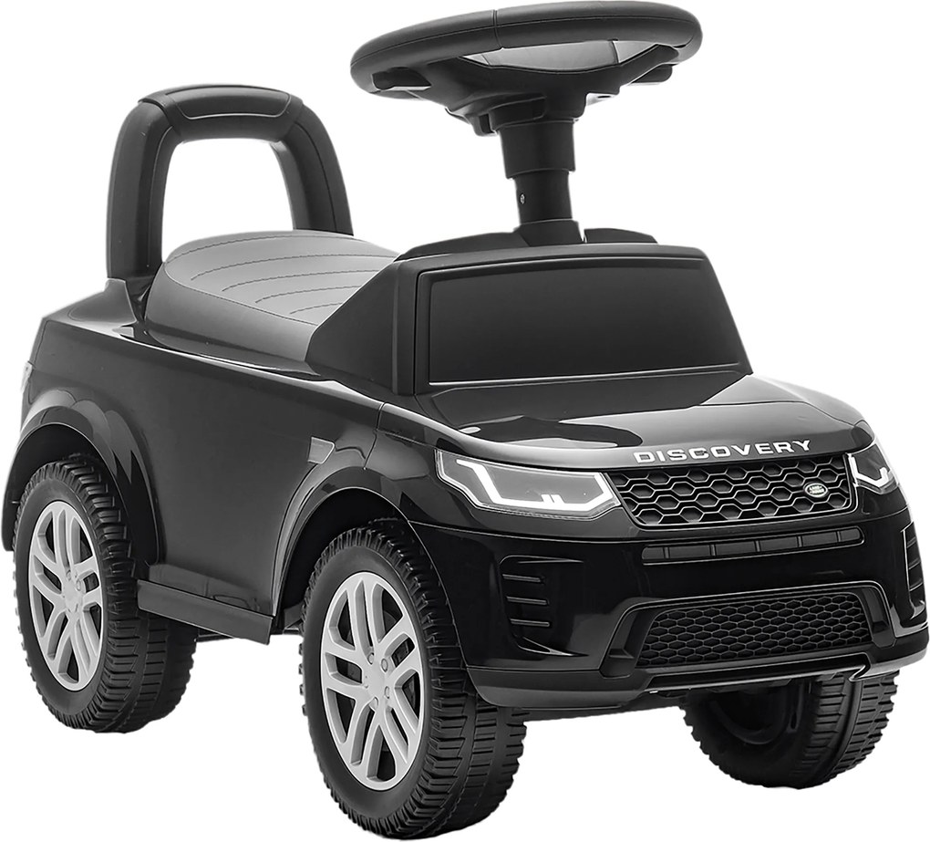 AIYAPLAY Andarilho infantil com licença Land Rover, veículo para empurrar, buzina, sons de motor, compartimento sob o assento, preto | Aosom Portugal
