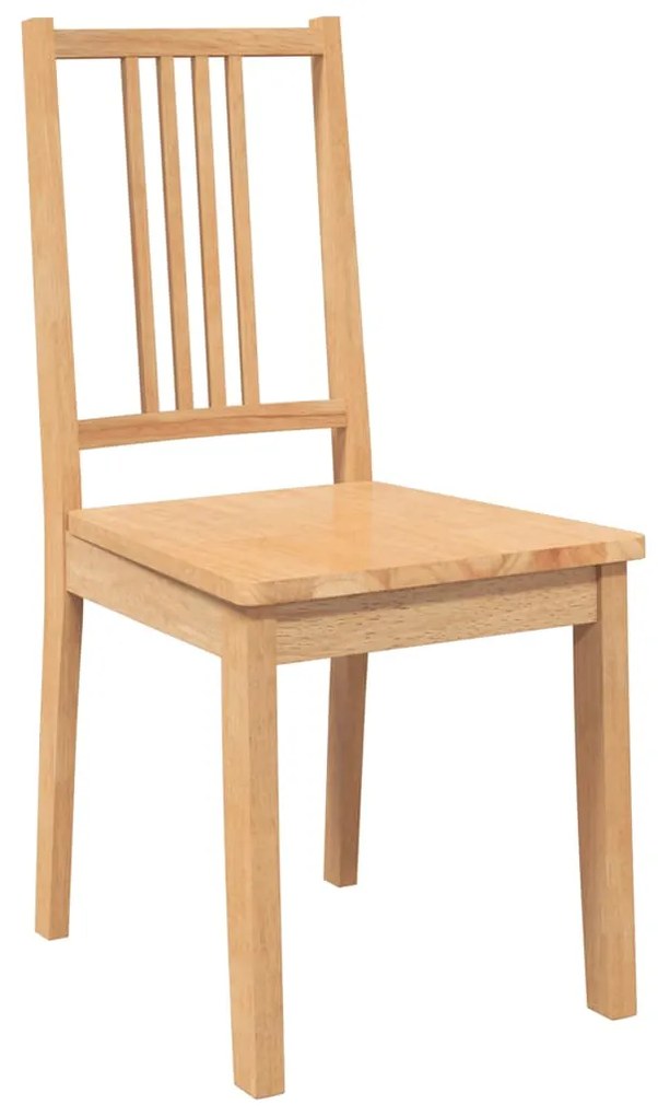 Cadeiras de jantar 2 pcs madeira seringueira maciça natural