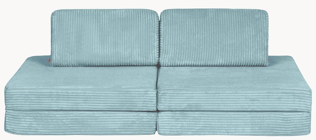 Sofá de brincar modular em bombazina para crianças artesanal Mila