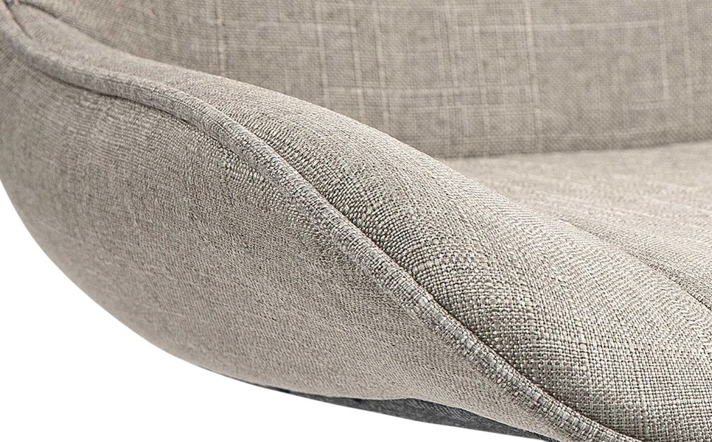Banco de bar Vonore em tecido com estrutura cromada 85-106 x 49 x 51 cm Castanho acinzentado
